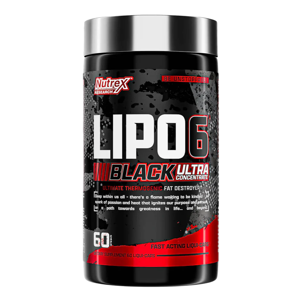 Suplemento Lipo-6 Black Ultra Concentrado de Nutrex para control de ansiedad y metabolismo activo. Distribución directa para Santiago, Chillán, San Carlos y Los Ángeles.