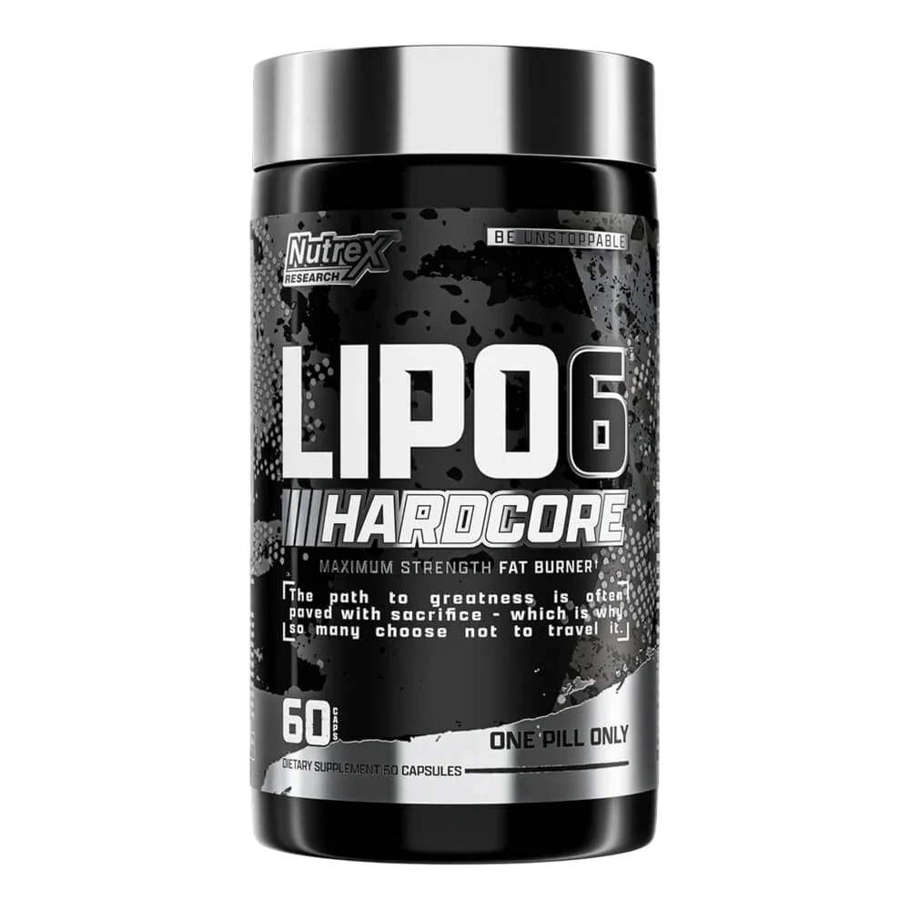 Suplemento termogénico Lipo-6 Hardcore de Nutrex para definición muscular extrema. Cobertura de distribución en Santiago, Talca, Concepción y Chillán.