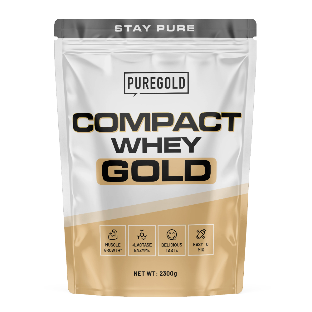 Pure Gold Protein Compact Whey formato profesional de 2300g con 71 porciones para recuperación muscular. Envíos garantizados a Santiago, Ñuble, Maule y Biobío.